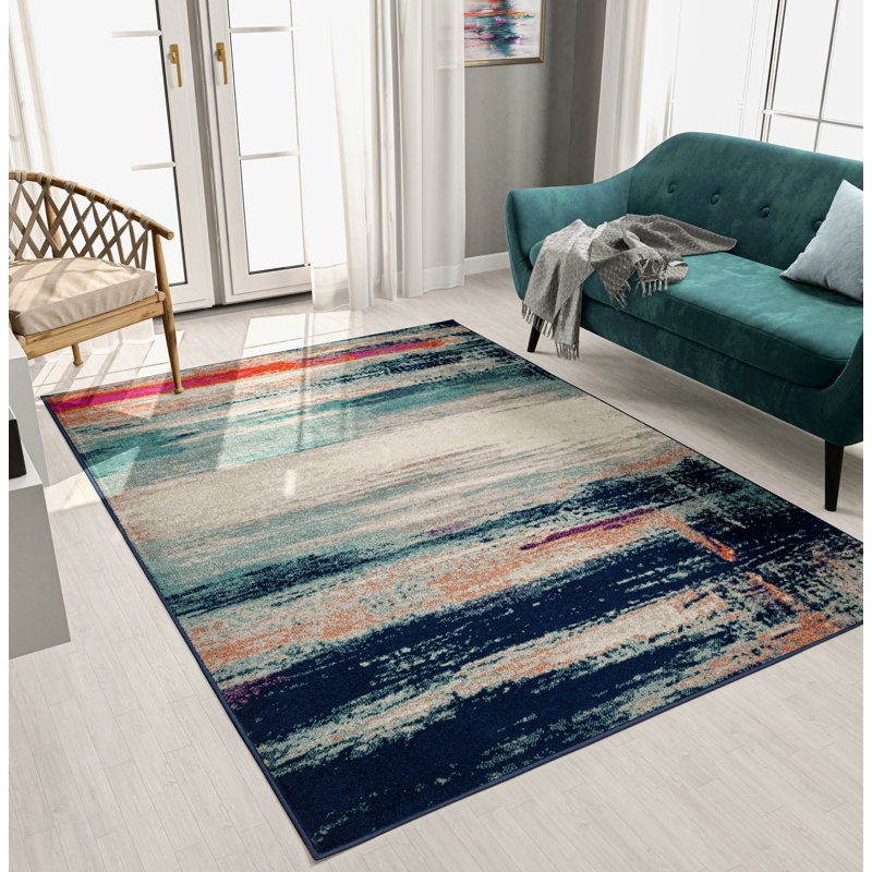 Tapis modernes Mcnealy pour le salon, Rectangle 8 pi x 11 pi