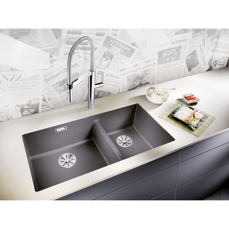 Subline 1.5 Bowl Undermount Kitchen Sink, Rock Grey