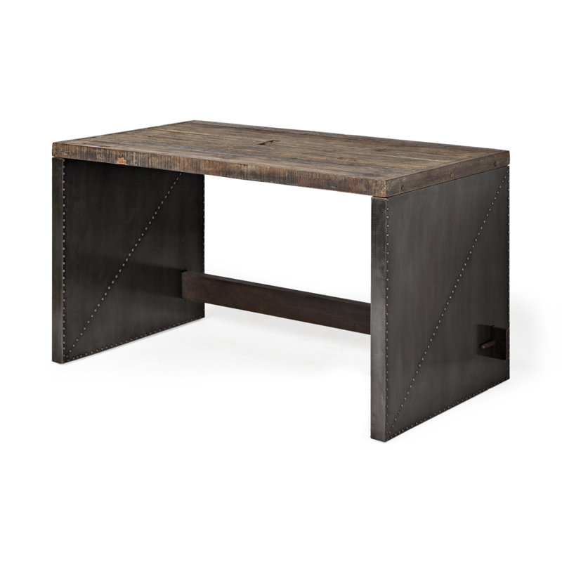 Hastings Solid Wood Top Metal Base Writing Desk