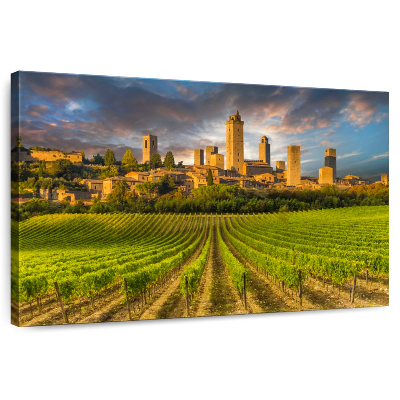 Ravi San Gimignano Sunset, 20" H x 30" W