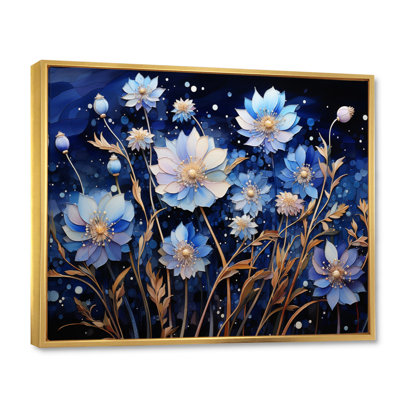 Blue Charm Blueflowers Pointillism II sur toile
