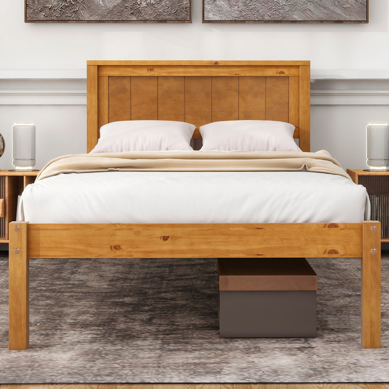 Lit plateforme en bois massif Shauna, Simple, Espresso
