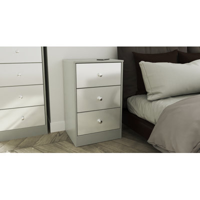 Fully Assembled Leoine Manufactured Wood Bedside Table