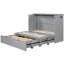 Lit double en gris avec tiroir et douilles pratiques / couleur grise pour un espace paisible-1129864135-1129864153
