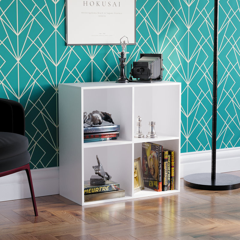 Oreland Cube Bookcase, White, 64.5cm H x 65cm W x 29cm D