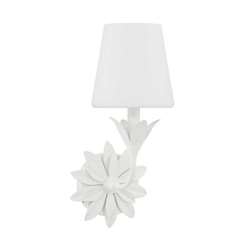Broche 1 Light Sconce, Matte White