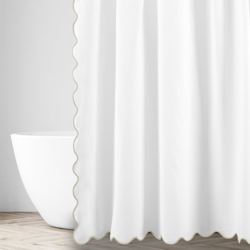 Antalya Shower Curtain, White/Black, 84'' H x 72'' L