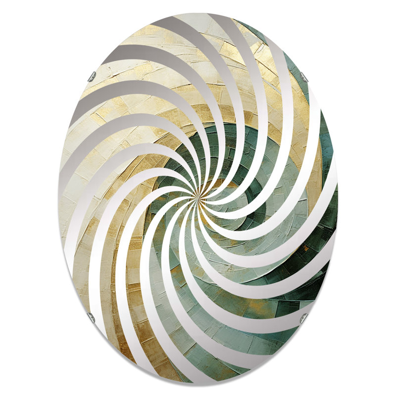 Beige minimalisme spirale poteries - miroir décoratif Vortex MIR106125 O, L 20 po x H 30 po
