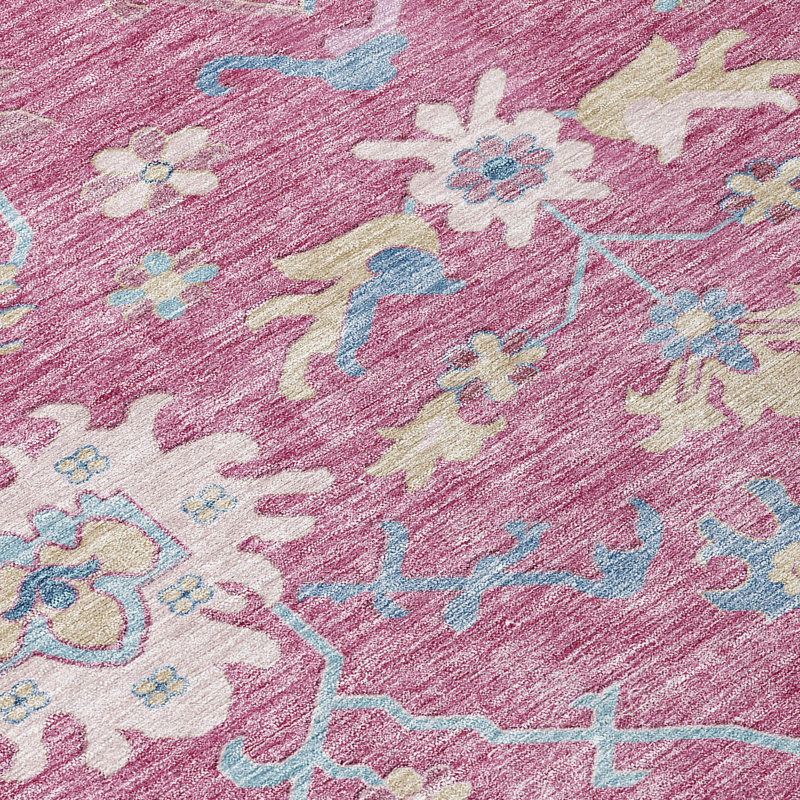 Eugene Pink Washable Indoor-Outdoor Rug - , 8' x 10'