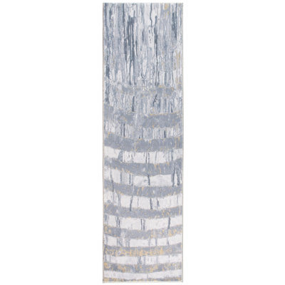 Tapis de couloir gris 8 'Dhurrie