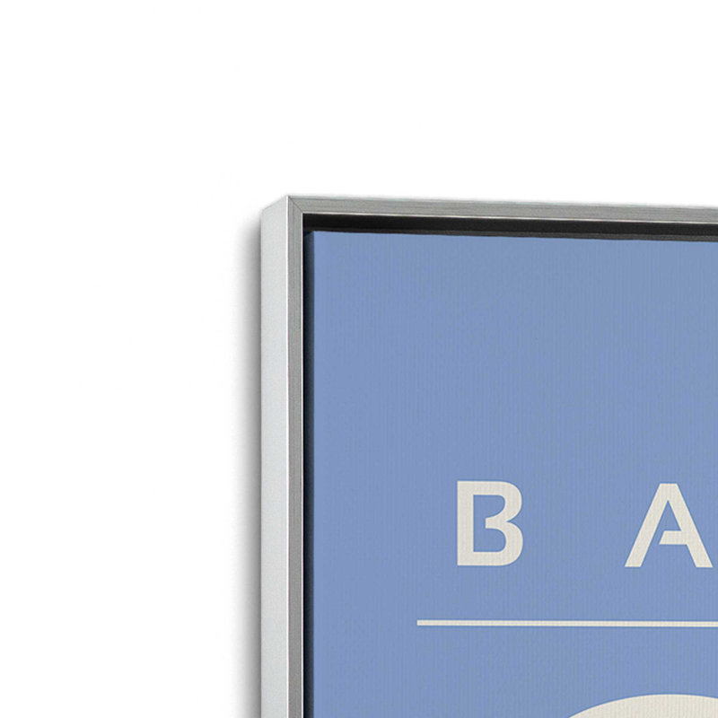 «Blue Retro Bauhaus», affiche sur toile encadrée, H 18,75 po x l 12,75 po x P 1,75 po, Chrome poli