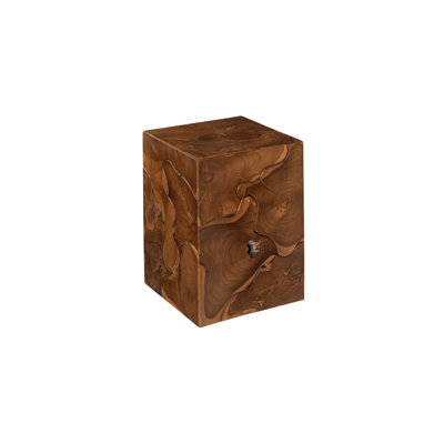 Teak Chunk Square Accent Stool