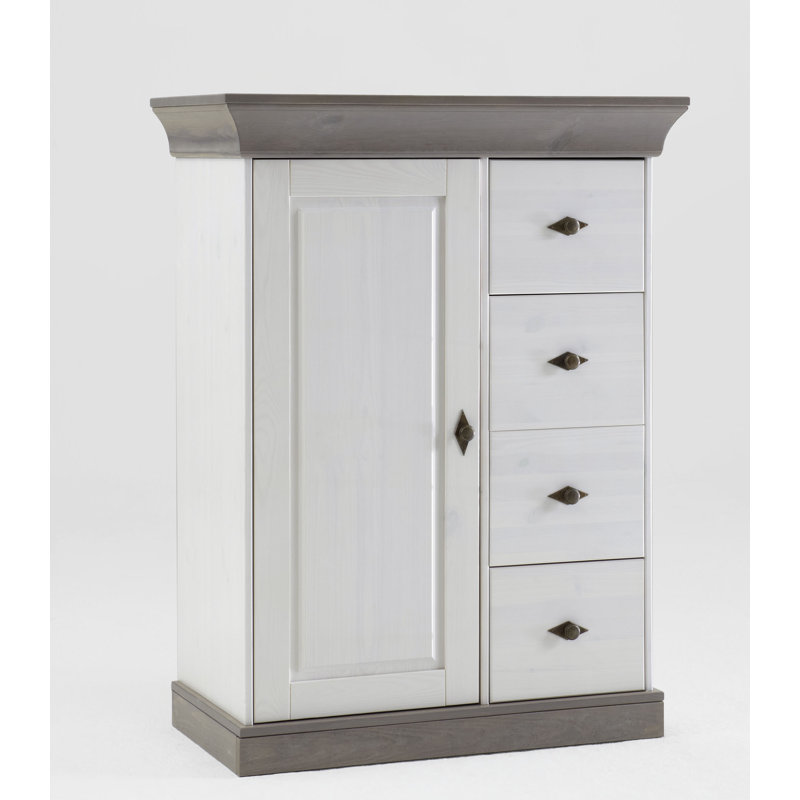 Kelly 88cm Sideboard, White/Grey, 117cm H x 88cm W x 44.9cm D