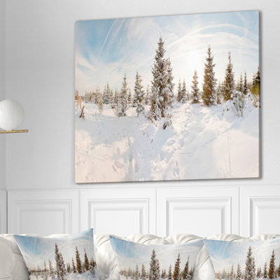 « panoramique shot winter snow », reproduction de photo sur toile tendue paysages