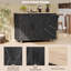 51.2 “W Geometric Twill Stripe Removable Farmhouse Kitchen Island With Folding Leaf And Interior Storage Shelves-264359061