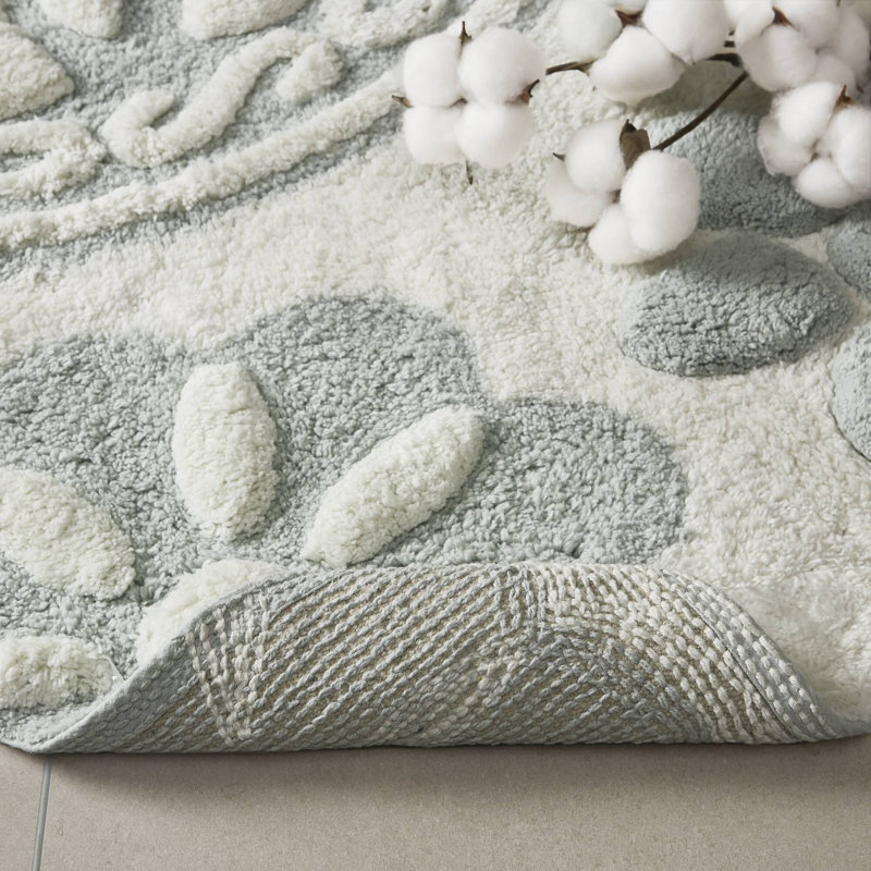 Tapis pour salle de bain Casablanca, Rond l 25 po x L 25 po, Sauge