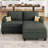L-shaped Corduroy Sectional With Storage Ottoman-1938791884