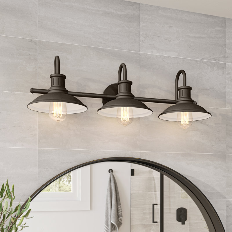 Éclairage de salle de bain à intensité variable 3 lumières Deandre, Noir mat