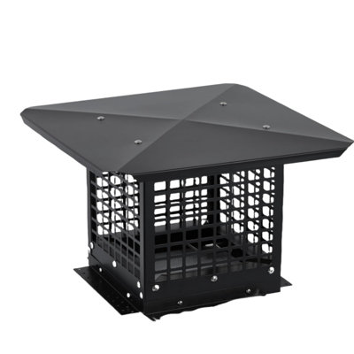 Couvre-chapeau de cheminée carré, capuchons de cheminée en acier galvanisé à fond réglable, couvercles en maille pour conduit de fumée extérieur existant
