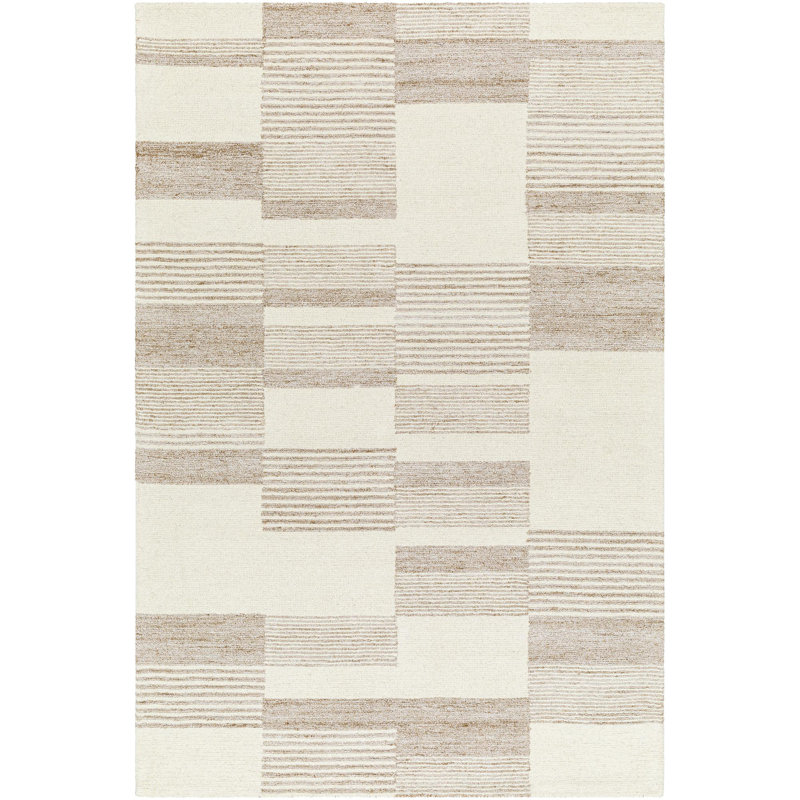 Dusza Wool Geometric Indoor Rug, Rectangle 5' x 7'6"