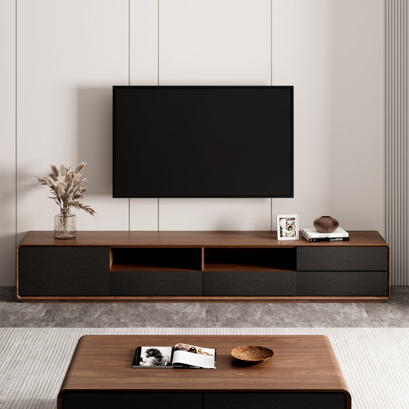 Meuble télé Morford, 94.48", Noir, noir, noir, noir