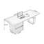 Bureau rectangulaire noir massif + bois manufacturé + acrylique avec 2 tiroirs-2048177629-2048177616