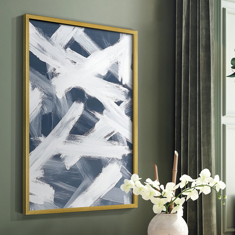 Impression abstraite encadrée XXVI - prête à être accrochée, H 29 po x P 23 po, Or