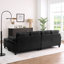 Tissu en lin noir en forme de L de 102 pouces de style contemporain avec mousse à mémoire de forme à deux couches, siège mi-moelleux pour espace de vie, possibilité de bricolage, toucher doux luxueux, rangement sous le siège, système à ressorts