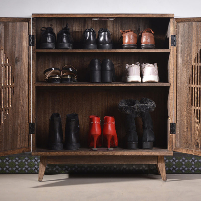 Nut-Brown Solid wood Shoe Storage