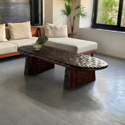 Table basse en bois massif Wabi-sabi