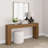 66 Inch Solid Wood Console Table, Modern Narrow Entryway Table For Hallway, Behind Sofa, Living Room, Foyer, Pecan Wirebrush Finish