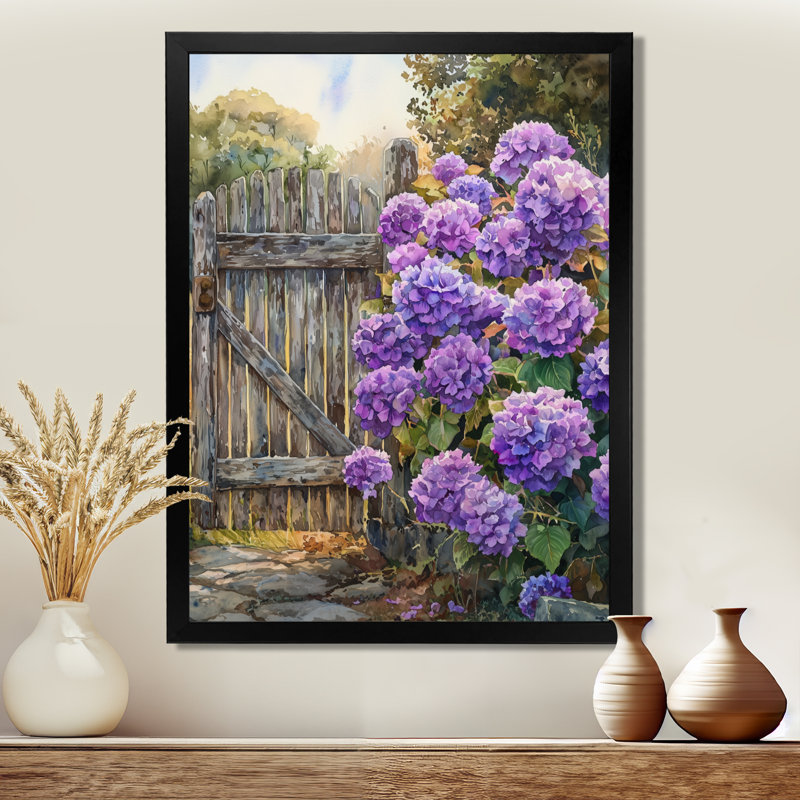 Alayna - Floral Wall Art, H 44 po x l 34 po, Noir, noir, noir, noir, Reproduction encadrée d'une seule photo