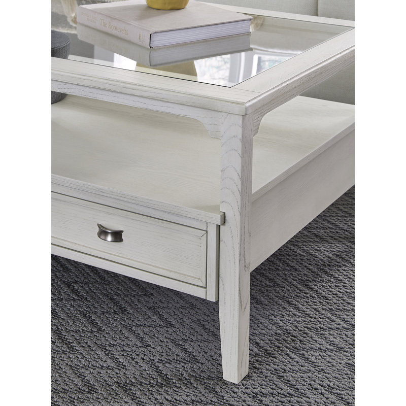 Tawatha Sand Dune White Mahogany Large Rectangular Cocktail Table