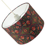 20cm H x 30cm W Cotton Drum Lamp Shade ( No Direct Attachment Method ) Black