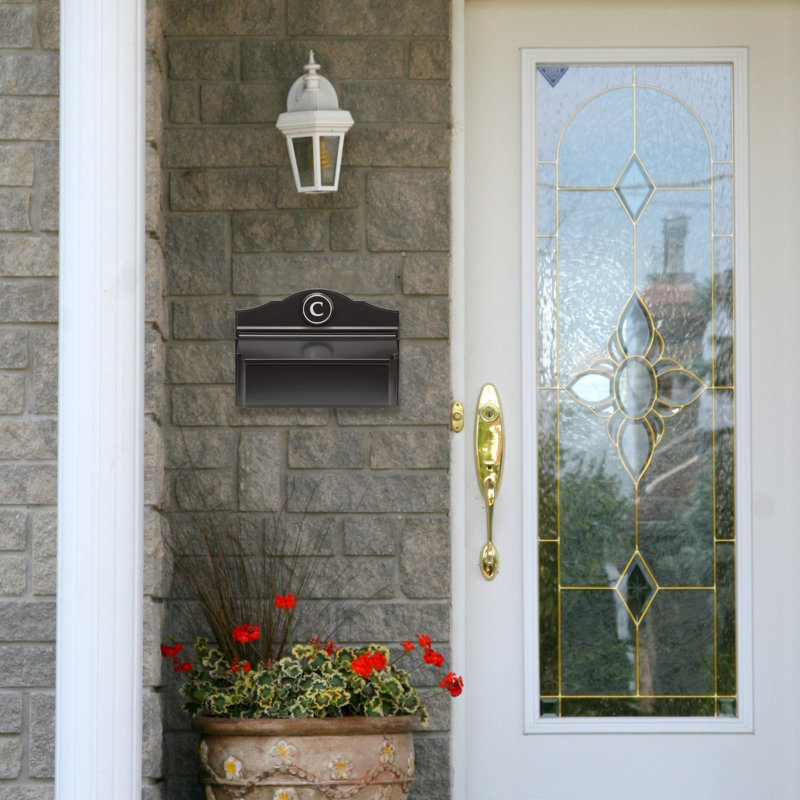 Colonial Wall Mounted Mailbox, Black/Silver, Yes