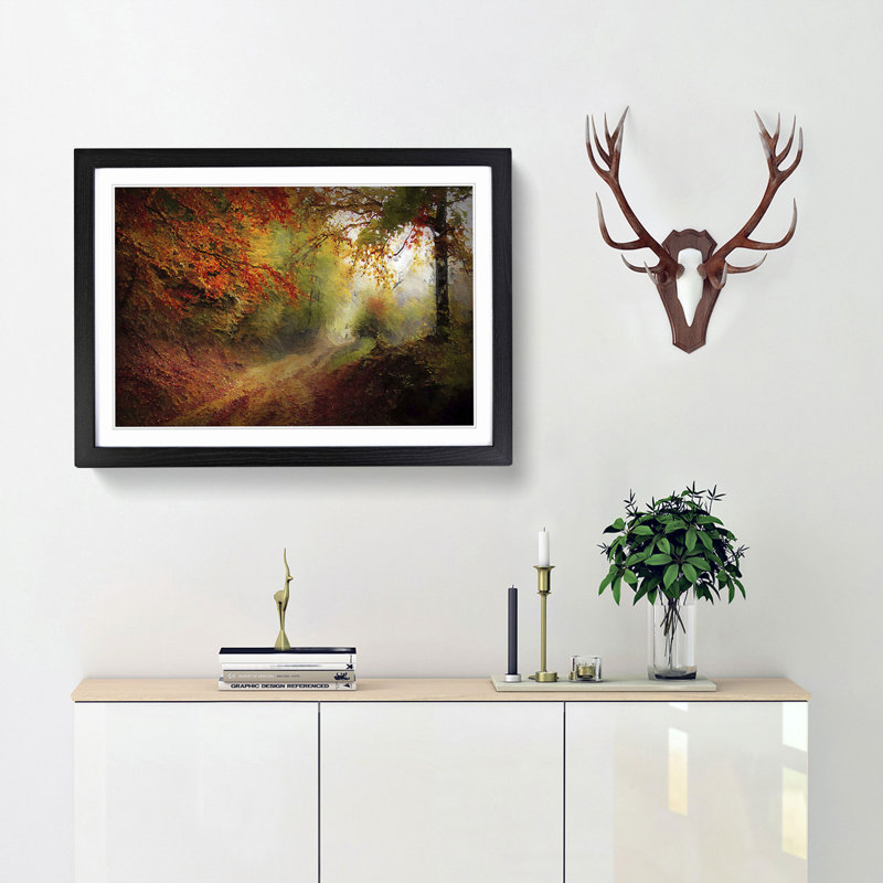 Autumn Forest - Framed Print, 24cm H x 33cm W x 2cm D, Black Framed