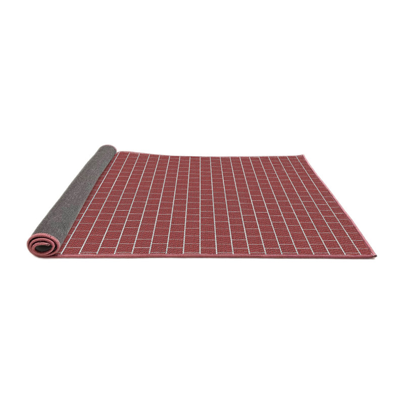 Tapis de zone rouge à motifs, Rond 3 pi