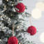 Ensemble de 3 décorations d'arbre de Noël à bille rouge 6,5 po x 6,5 po pour Noël