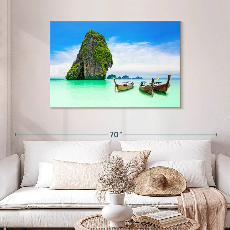 Bateaux Mehar à l'île de Krabi, H 30 po x l 45 po