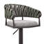 Tabouret de bar ou de comptoir pivotant réglable en métal noir avec tissu gris et similicuir
