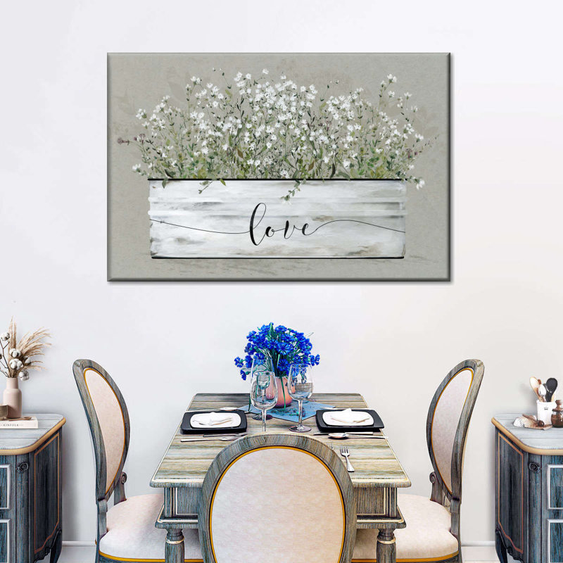 Bouquet Of Grace Bucket Love Canvas Print, 8" H x 12" W x 1" D