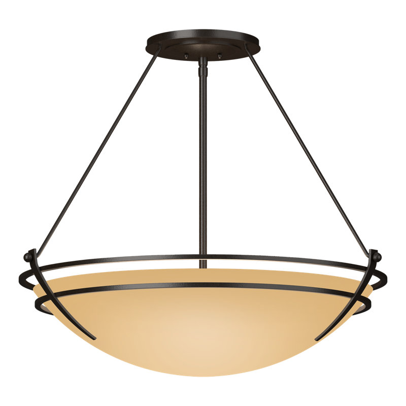 Tryne Semi Flush Mount, Oil Rubbed Bronze, 23.7" H x 28.6" W x 28.6" D, Sand