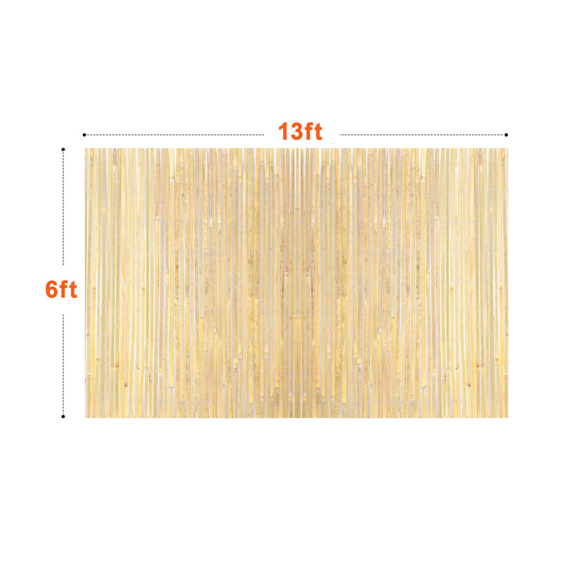 Natural Bamboo Slat Screening Privacy Bamboo Slat Fence 6 ft H x 16 ft L