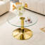 Tables basses modernes et cocktail, verre métallique doré de 27,5 po, maison compacte