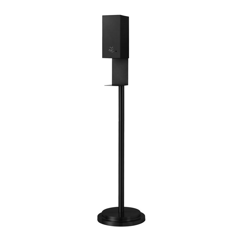 Distributeur de désinfectant pour les mains sans pied Luxe 54 po, noir mat, Powermist