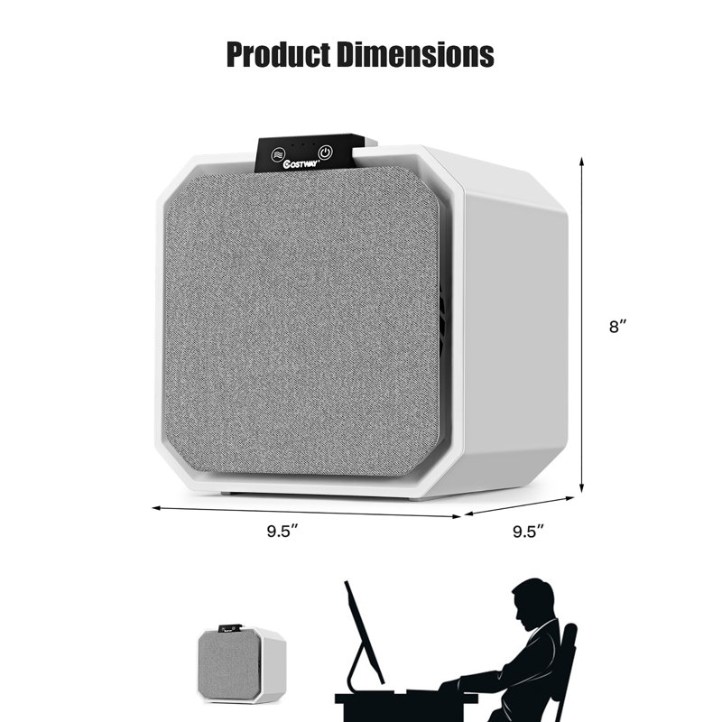 Costway Tabletop Air Purifier with HEPA Type Filter for 162 Cubic Feet