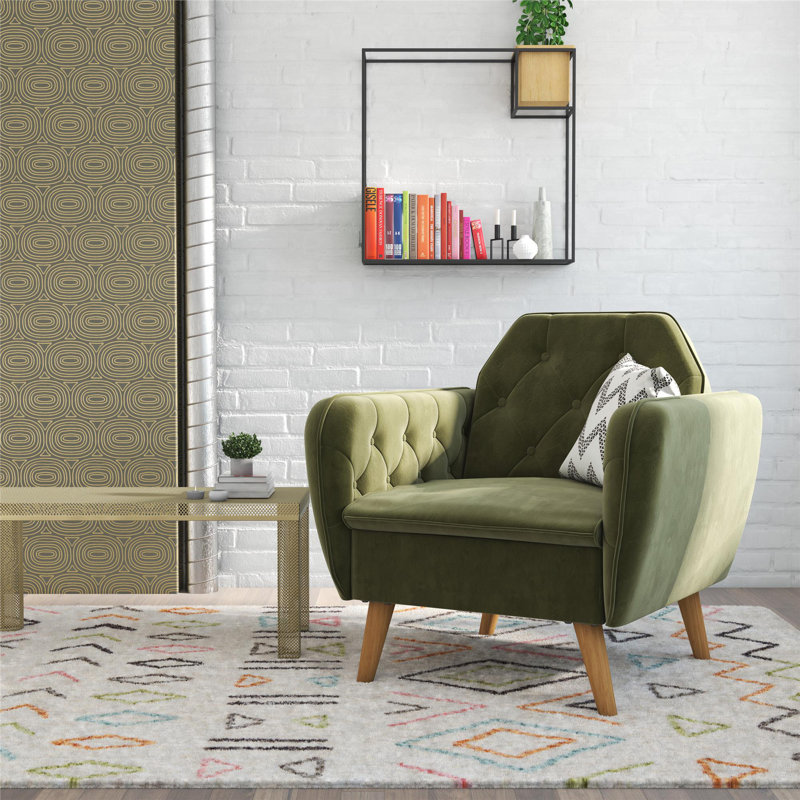 Velvet Armchair, Green