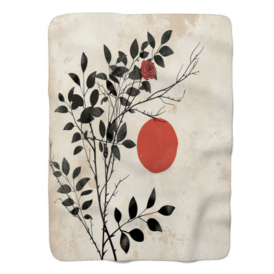 Roses rouges audacieuses - couverture en sherpa de qualité supérieure 1 pièce