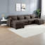 Canapé d'angle modulaire à compression, canapé moderne 4 places en chenille marron pour la maison