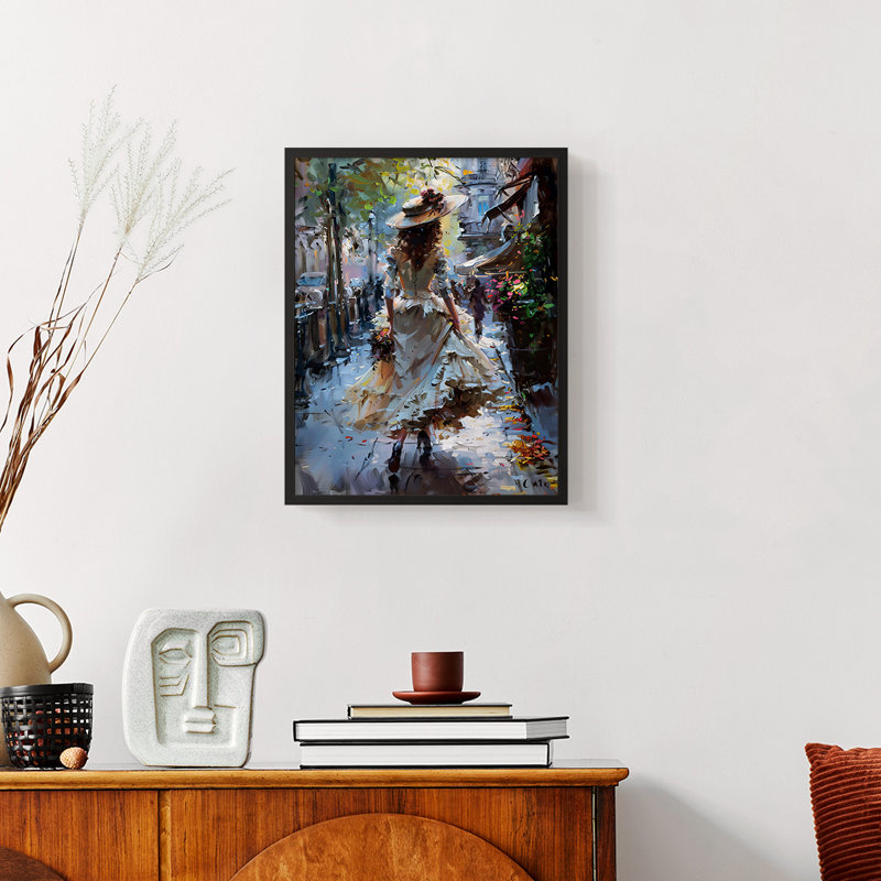 «WOMEN-II», reproduction d'art encadrée - Prêt à accrocher, Noir, H 14 po x l 8 po